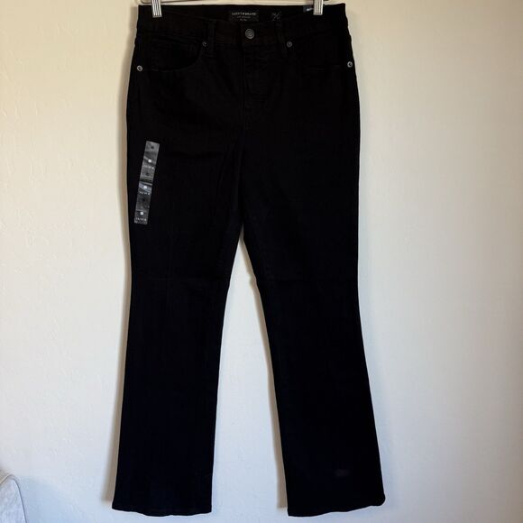 Lucky Brand Ava Black Mid Rise Boot Cut Jeans Size 12/31 Goth Western Boho Rodeo - Picture 2 of 11